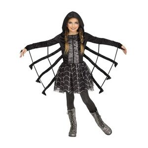 Mystical Web Weaver Costume for Kids - Black and Silver 🕷️🕸️